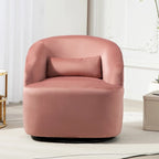 Fauteuil d'appoint pivotant à 360° en velours – 1 place, plusieurs coloris