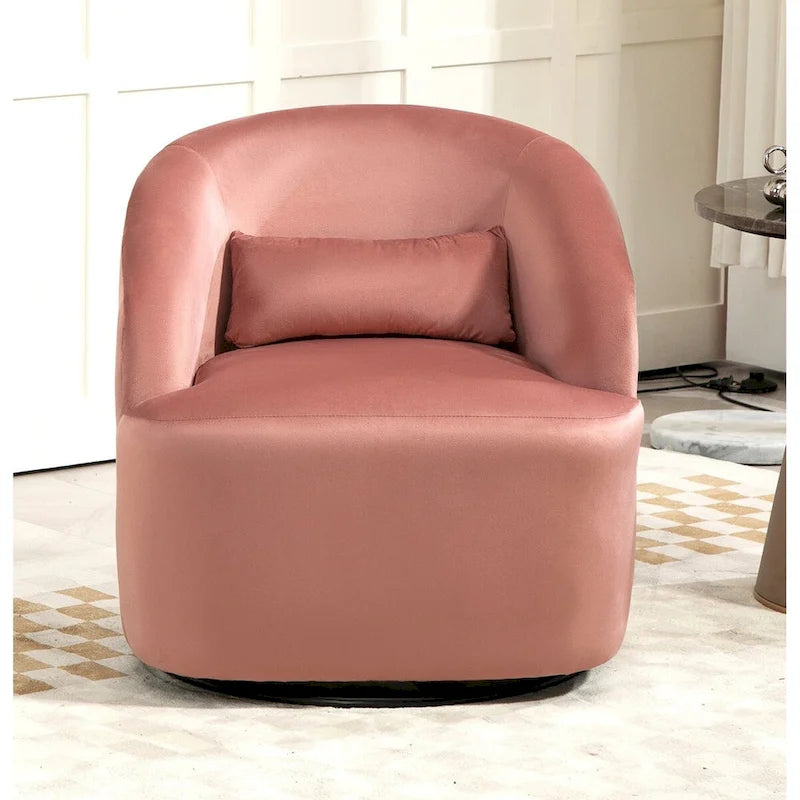 Fauteuil d'appoint pivotant à 360° en velours – 1 place, plusieurs coloris