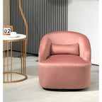 Fauteuil d'appoint pivotant à 360° en velours – 1 place, plusieurs coloris