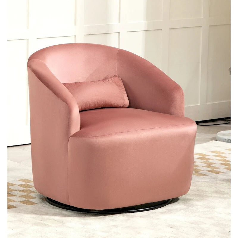 Fauteuil d'appoint pivotant à 360° en velours – 1 place, plusieurs coloris