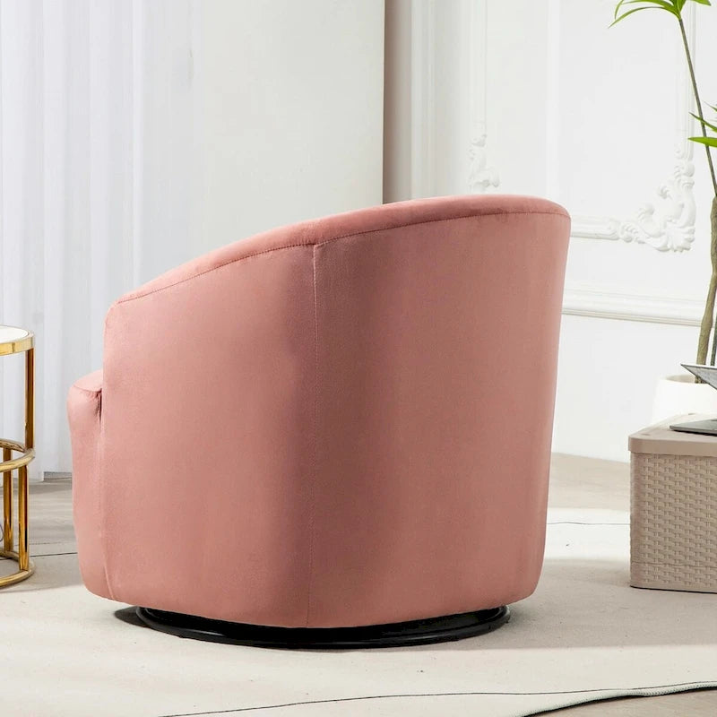 Fauteuil d'appoint pivotant à 360° en velours – 1 place, plusieurs coloris