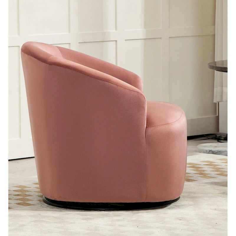 Fauteuil d'appoint pivotant à 360° en velours – 1 place, plusieurs coloris