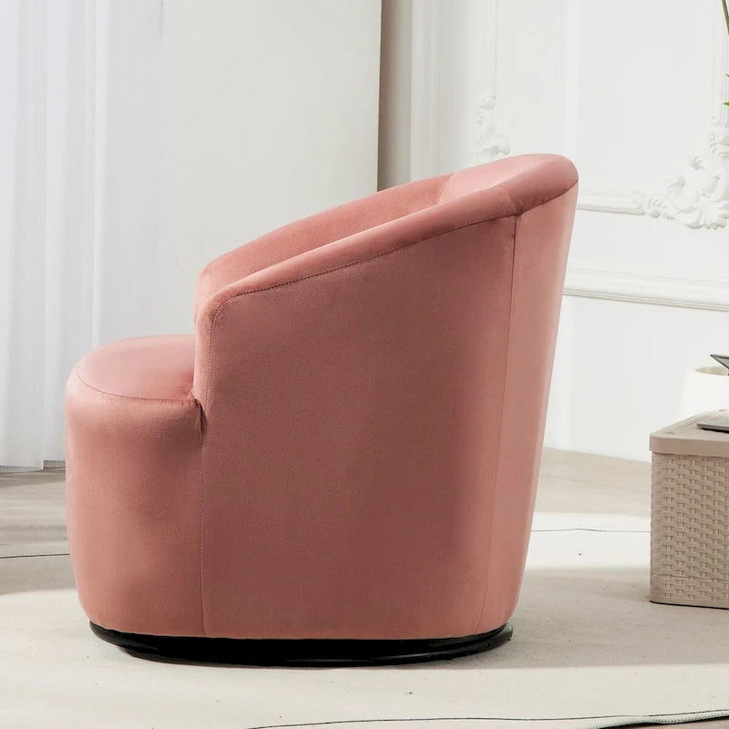 Fauteuil d'appoint pivotant à 360° en velours – 1 place, plusieurs coloris