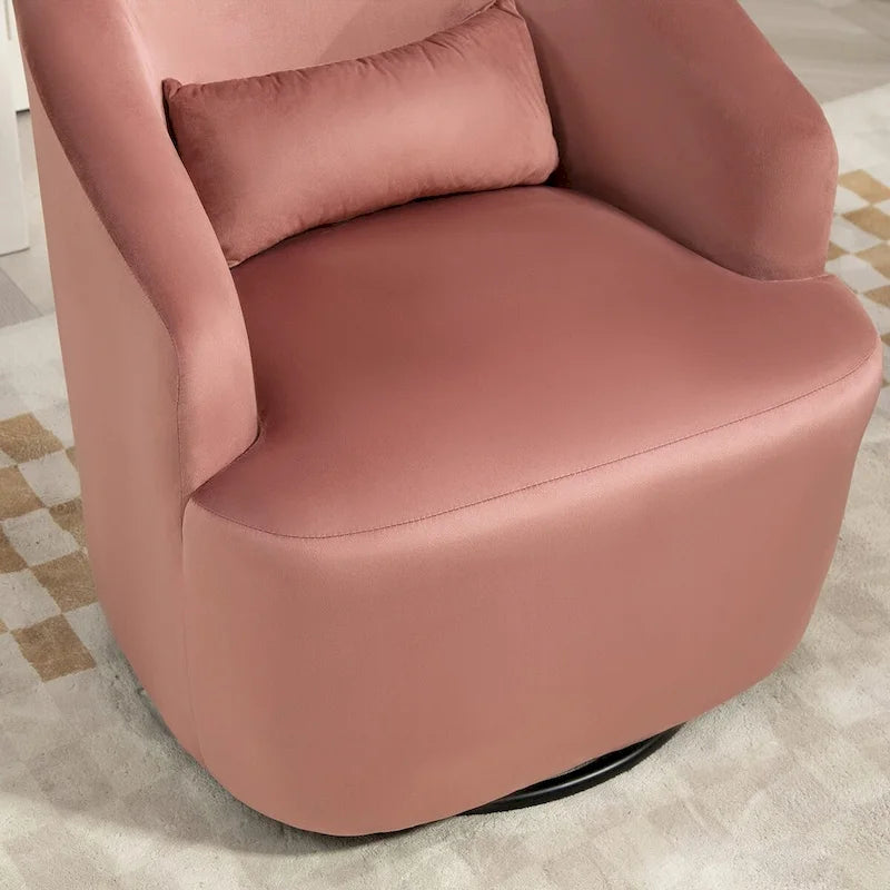 Fauteuil d'appoint pivotant à 360° en velours – 1 place, plusieurs coloris