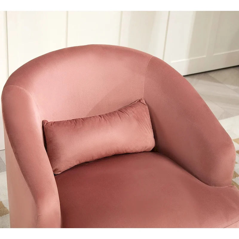 Fauteuil d'appoint pivotant à 360° en velours – 1 place, plusieurs coloris
