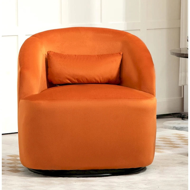Fauteuil d'appoint pivotant à 360° en velours – 1 place, plusieurs coloris