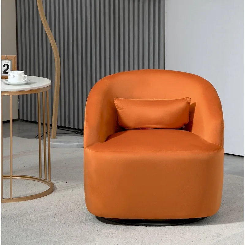Fauteuil d'appoint pivotant à 360° en velours – 1 place, plusieurs coloris