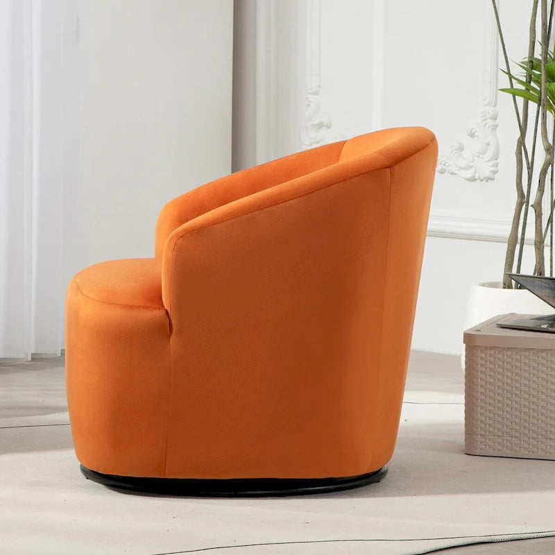 Fauteuil d'appoint pivotant à 360° en velours – 1 place, plusieurs coloris