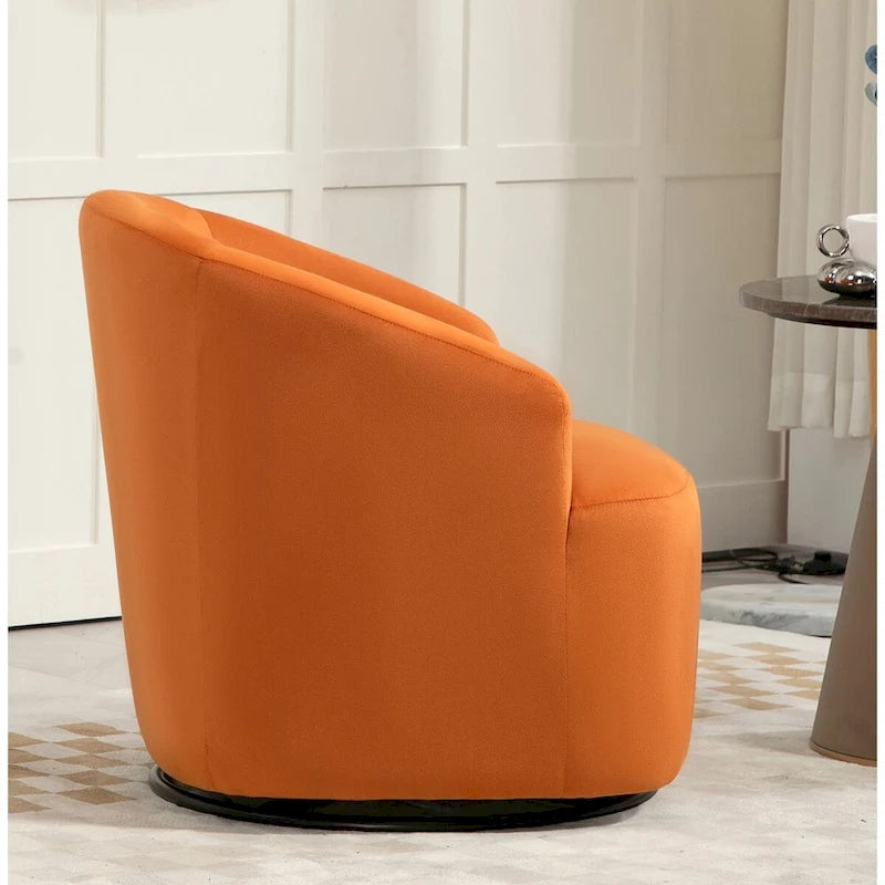 Fauteuil d'appoint pivotant à 360° en velours – 1 place, plusieurs coloris