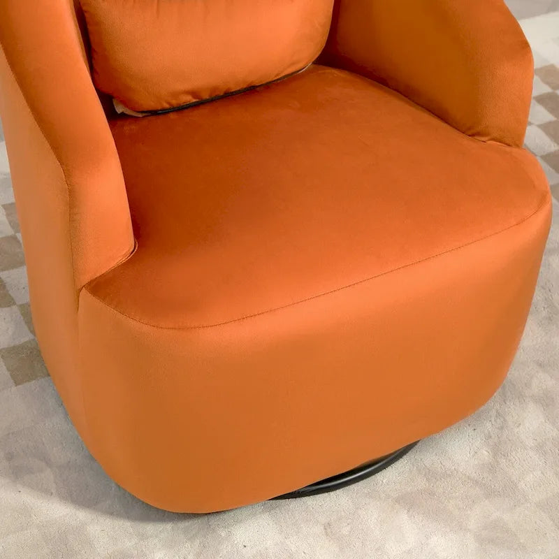 Fauteuil d'appoint pivotant à 360° en velours – 1 place, plusieurs coloris