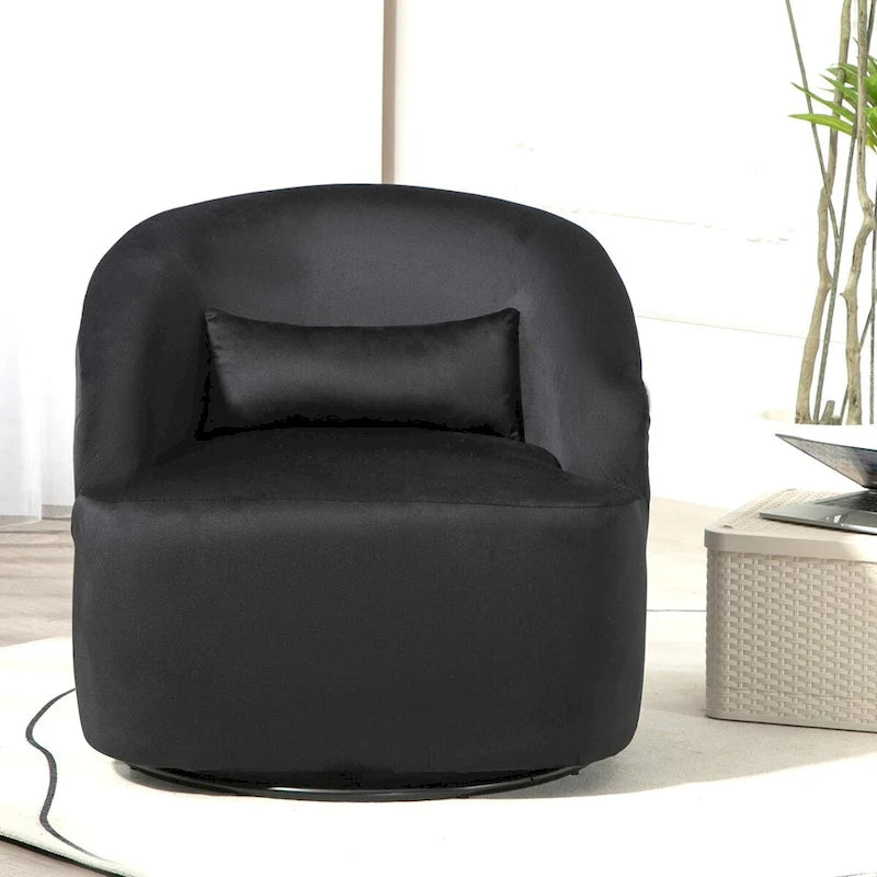 Fauteuil d'appoint pivotant à 360° en velours – 1 place, plusieurs coloris