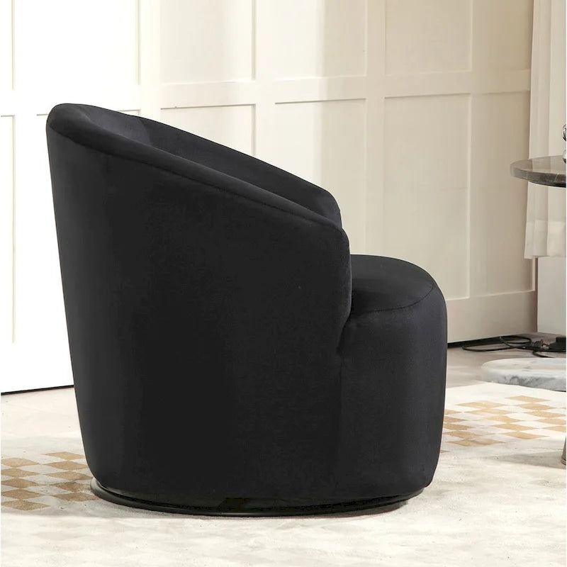 Fauteuil d'appoint pivotant à 360° en velours – 1 place, plusieurs coloris