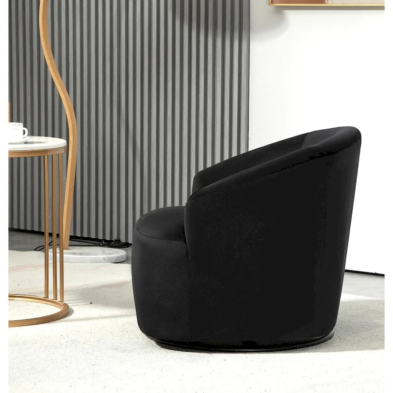 Fauteuil d'appoint pivotant à 360° en velours – 1 place, plusieurs coloris
